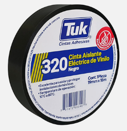 [TKCNV320] CINTA TUK NEGRA VINIL 320 19MM X 18M (345008)(E)