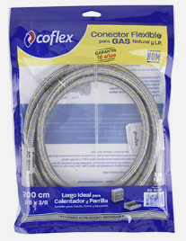 [CX-GAB200] COFLEX MANGUERA ACERO P/GAS 3/8FLARE x 3/8FLARE 2M (AG-B200)