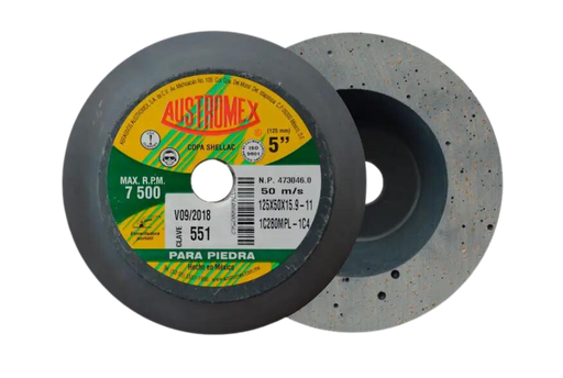 [AU257CSP0551] COPA ABRASIVA SHELLAC AUSTROMEX 5" P/PULIR PIEDRA GRANO 280 P/B&D (551)(H)