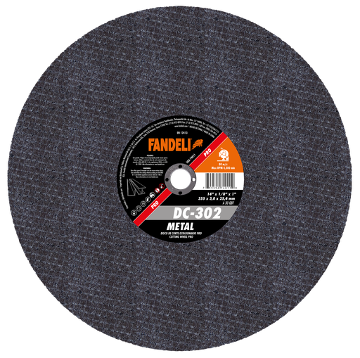 [FADCORT74011] DISCO FANDELI ESTACIONARIO CORTE P/METAL C/HUECOS 14" (74011)(H)