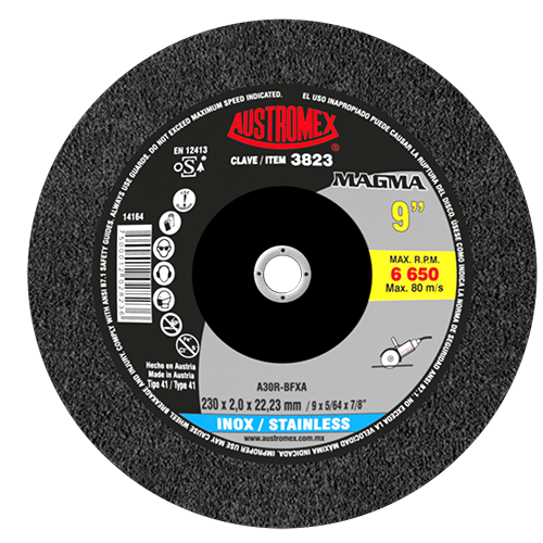 [AU621DC3823] DISCO PLANO AUSTROMEX P/CORTE ACERO INOXIDABLE 9" (3823)(H)