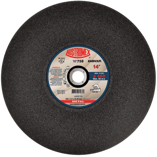 [AU098DCM0758SOL] DISCO ESTACIONARIO AUSTROMEX P/CORTE METAL 14" (758)(H)