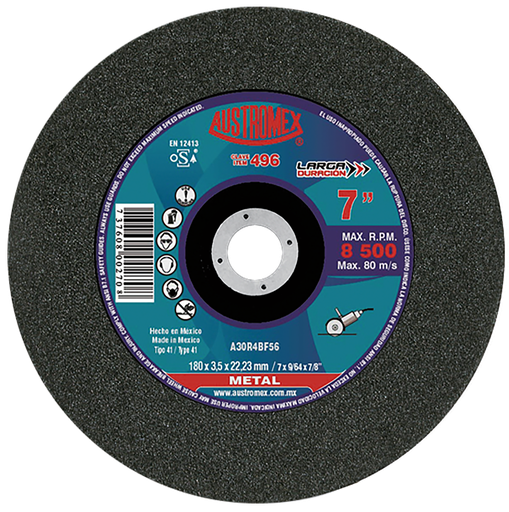 [AU087DCM0496] DISCO PLANO AUSTROMEX P/CORTE METAL 7" (496)(H)