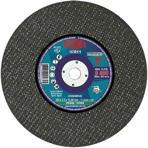 [AU146DCP0511] DISCO PLANO AUSTROMEX P/CORTE PIEDRA 7" (511)(H)
