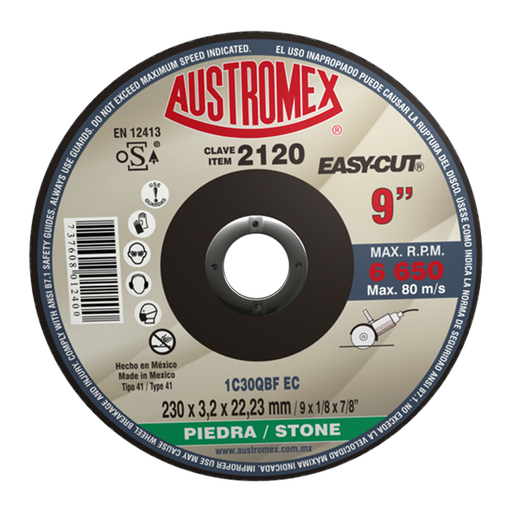[AU139DCP2120] DISCO PLANO AUSTROMEX P/CORTE PIEDRA 9" (2120)(H)