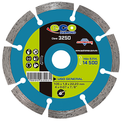 [AU475DDA3250] DISCO DIAMANTE AUSTROMEX RIN SEGMENTADO USO GENERAL 4" (3250)(H)