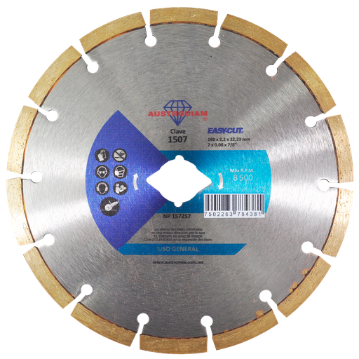 [AU487DDD1507] DISCO DIAMANTE AUSTROMEX RIN SEGMENTADO USO GENERAL 7" (1507)(H)