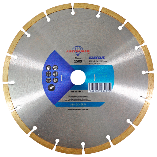 [AU492DDD1509] DISCO DIAMANTE AUSTROMEX RIN SEGMENTADO USO GENERAL 9" (1509)(H)
