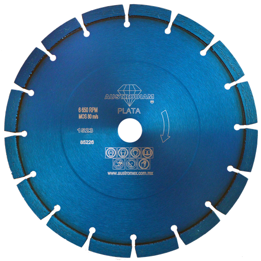 [AU494DDD1523] DISCO DIAMANTE AUSTROMEX RIN SEGMENTADO USO GENERAL 9" PLATA (1523)(H)