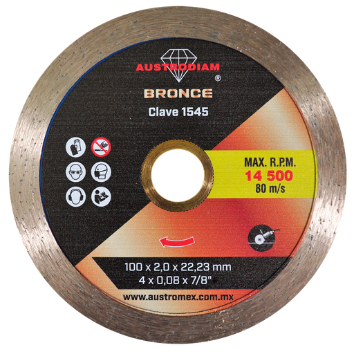 [AU498DRC1545] DISCO DIAMANTE AUSTROMEX RIN CONTINUO USO GENERAL 4" BRONCE (1545)(H)