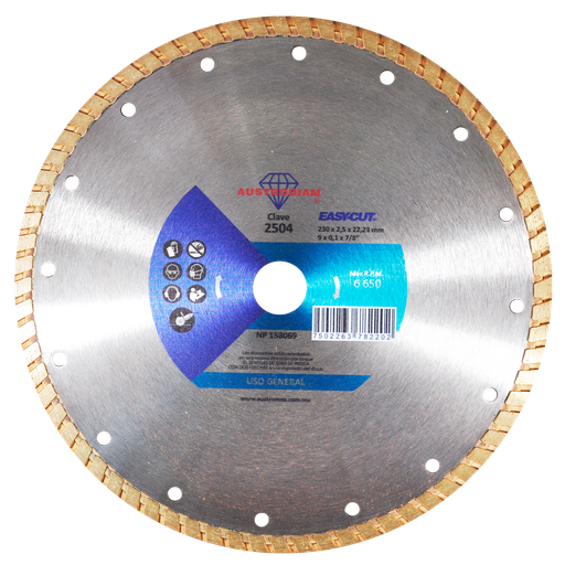 [AU513DDT2504] DISCO DIAMANTE AUSTROMEX TURBO USO GENERAL 9" (2504)(H)