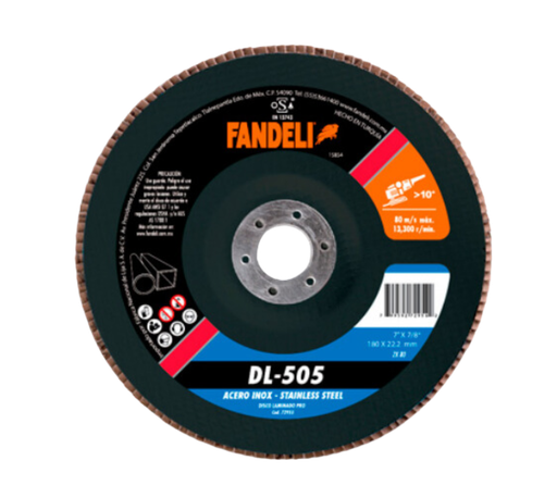 [FADCORT72956] DISCO LAMINADO FANDELI P/ACERO INOXIDABLE 7" GRANO 60 (72956)(73738)(H) 