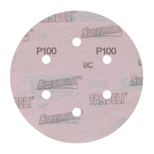[FAADB73570] DISCO C/VELCRO 6" FANDELI B080 C/6 PERFORACIONES GRANO 100 ROJO (73570)(H)