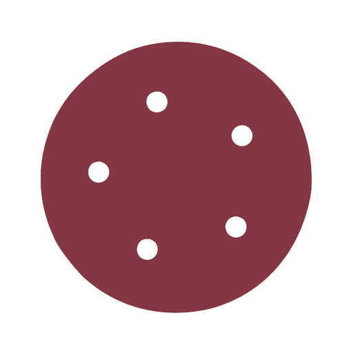 [FAADB73548] DISCO C/VELCRO 5" FANDELI B080 C/5 PERFORACIONES GRANO 400 ROJO (73548)(H)