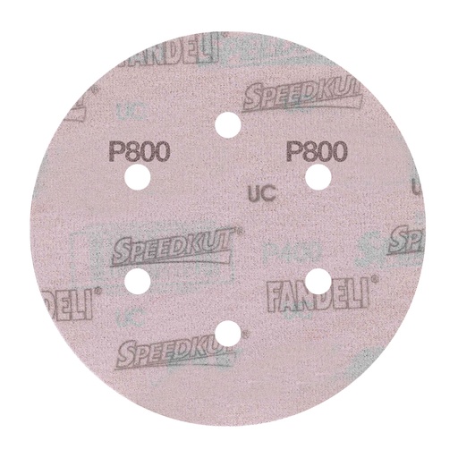 [FAADB73578] DISCO C/VELCRO 6" FANDELI B080 C/6 PERFORACIONES GRANO 800 ROJO (73578)(H)