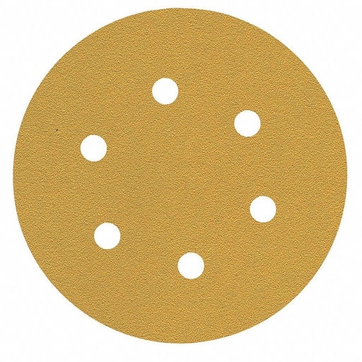 [FADVCP060E88P60] DISCO C/VELCRO 6" FANDELI E080 C/6 PERFORACIONES GRANO 60 AMARILLO (09670)(H)