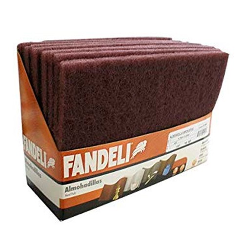 [FAFAMF1451] PAQUETE C/10 PIEZAS FIBRA ALMOHADILLA FANDELI MARRON EXTRA FINO (01451)