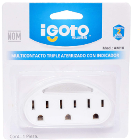[IGOAM10] IGOTO MULTICONTACTO TRIPLE C/INDICADOR BLANCO (AM10)(E)
