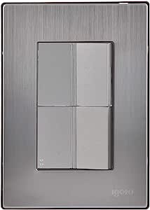 [IGOINOX1012] IGOTO PLACA C/1 APAGADOR SENCILLO + 1 APAGADOR ESCALERA PLATA (INOX1012)(E)