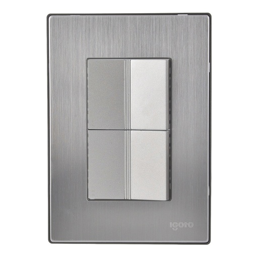 [IGOINOX1010] IGOTO PLACA C/2 APAGADORES SENCILLOS PLATA (INOX1010)(E)