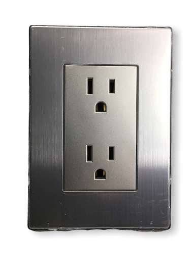 [IGOINOX1001] IGOTO PLACA C/ CONTACTO DUPLEX PLATA (INOX1001)(E)