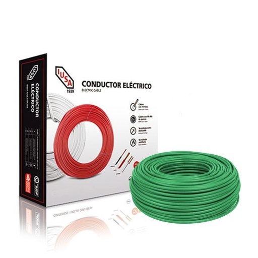 [IUCTHWCJV10] IUSA CABLE THW #10 VERDE CAJA 100M (399331)