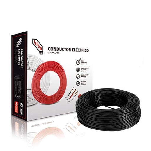 [IUCTHWCLCJN12] IUSA CABLE THW #12 NEGRO CAJA 100M (399323)