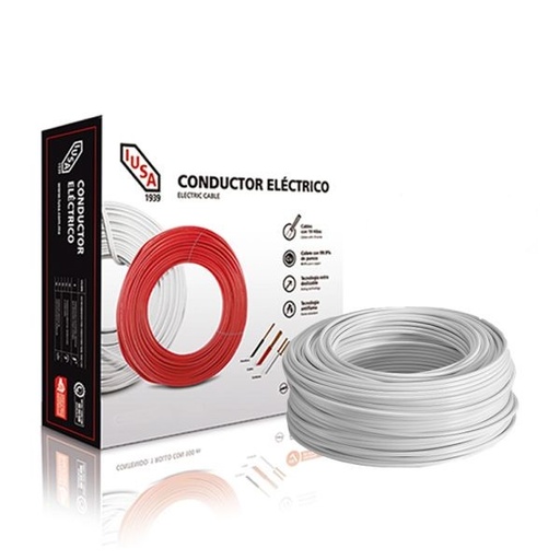 [IUCTHW18B] IUSA CABLE THW #18 BLANCO CAJA 100M (217305)
