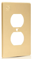 [IUA0105] IUSA PLACA ALUMINIO 2 VENTANAS ORO P/DOBLE CONTACTO (318696)(E)