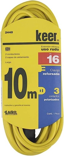[ESLECEXUR10M2440] KEER EXTENSIÓN USO RUDO 10M AMARILLA (2440)(E)