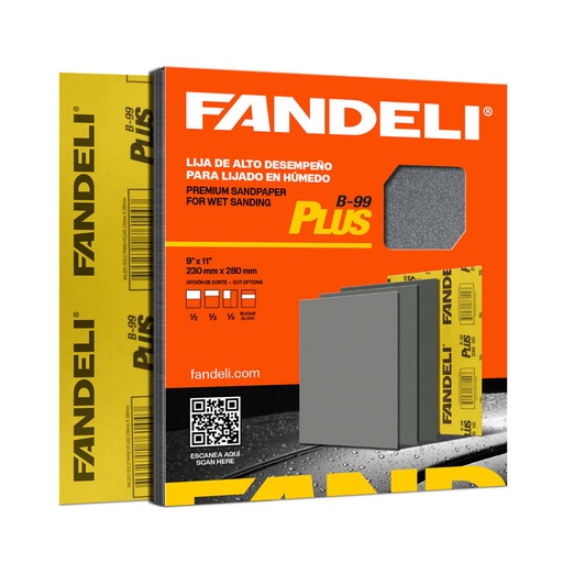 [FALAG2500] PAQUETE C/25 PIEZAS LIJA AGUA B-99 PLUS FANDELI GRANO 2500 (76145) 