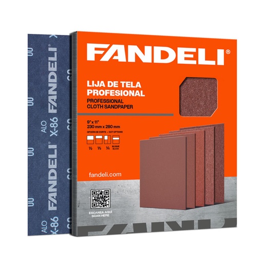 [FALO036] PAQUETE C/25 PIEZAS LIJA FANDELI OXALUM ROJA X-86 GRANO 36 (00089) 