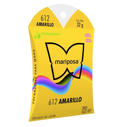 [MCRIST612] MARIPOSA CRISTALES 612 AMARILLO 32GR (H)