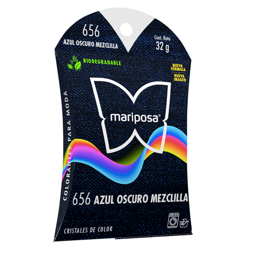 [MCRIST656] MARIPOSA CRISTALES 656 AZUL MEZCLILLA OSCURO 32GR (H)