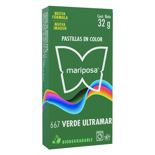 [MC667] MARIPOSA PASTILLA 667 VERDE ULTRAMAR 32GR (H)