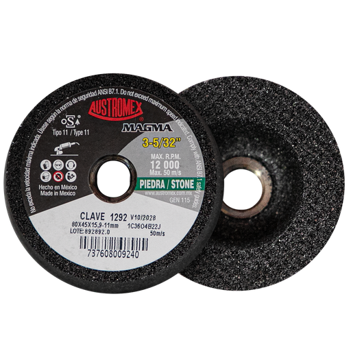 [AU231MCP1292] MINICOPA ABRASIVA AUSTROMEX P/PIEDRA 80MM P/B&D GRANO 36 (1292)(H)