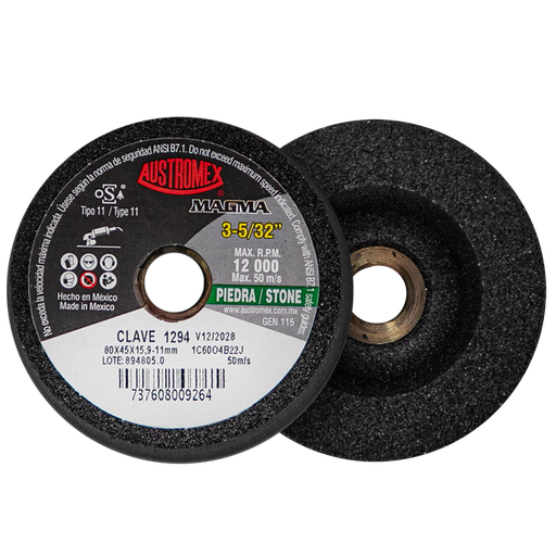 [AU233MCP1294] MINICOPA ABRASIVA AUSTROMEX P/PIEDRA 80MM P/B&D GRANO 60 (1294)(H)