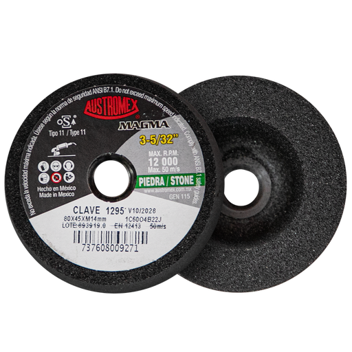 [AU234MCP1295] MINICOPA ABRASIVA AUSTROMEX P/PIEDRA 80MM P/BOSCH GRANO 60 (1295)(H)