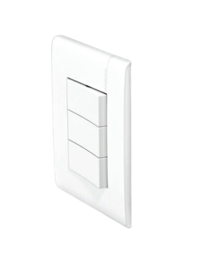 [BTMPE2001/3PTLAB] MPRO BTICINO PLACA BLANCA C/3 INTERRUPTORES SENCILLOS (E2001/3PTLAB)