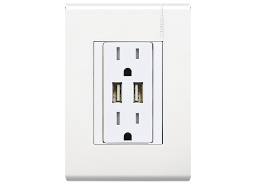 [BTMPT2P] BTICINO MODUS PRO TOMACORRIENTE 2P+T+2 CARGADORES USB (E6028NUSBPTL) (E)