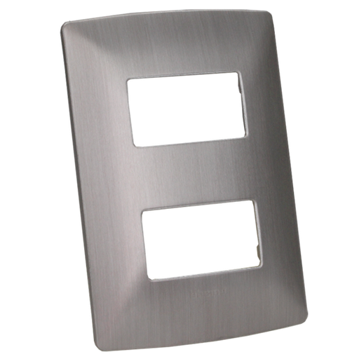 [BTQZ4803MAAC2] BTICINO MX PLACA ALUMINIO 2 VENTANAS CHASIS ACERO (QZ4803M2AAC) (E)