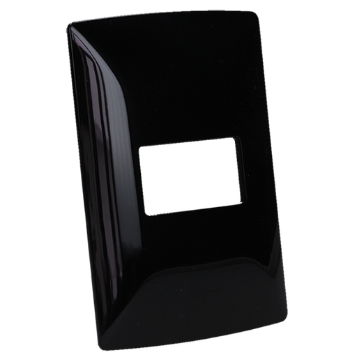 [BTQZ4803MNR1] BTICINO MX PLACA RESINA 1 VENTANA CHASIS NEGRO OBSIDIANA (QZ4803M1NB) (E)