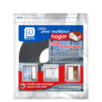 [PPSSY06MNR] PENNSYLVANIA ROLLO MULTIUSOS 3/16x3/8 NEGRO 7.6M