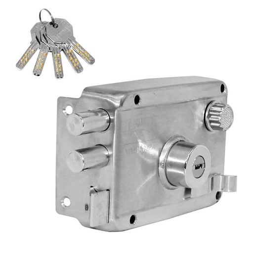 [PHCE4100CLI] CERRADURA PHILLIPS HS-4100-AS 6 CLÁSICA IZQUIERDA ACERO INOXIDABLE SOBREPONER (MX2657)(H)