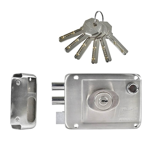 [PHCE4200IFI] CERRADURA PHILLIPS HS-4200-AS 6 INSTAFÁCIL IZQUIERDA ACERO INOXIDABLE SOBREPONER (MX2665)(H)