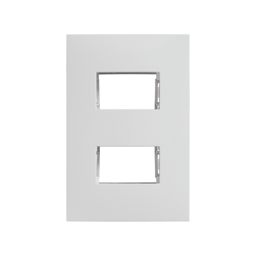 [SIP2MCHBL] PLACA SIMON 2 VENTANAS C/CHASIS BLANCA (25612-30)(E)