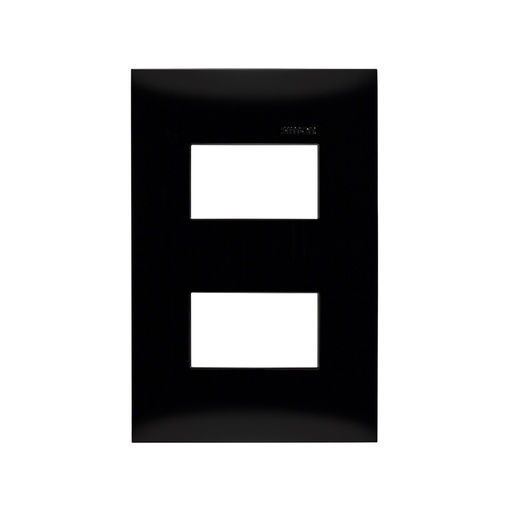 [SIP2MNE] PLACA SIMON 2 VENTANAS S/CHASIS NEGRO EBANO (25612-69)(E)