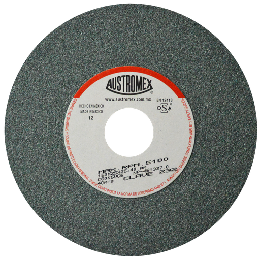 [AU173RAV0232] RUEDA ABRASIVA AUSTROMEX P/ESMERILAR-AFILAR 6" GRANO 60 (232)(H)
