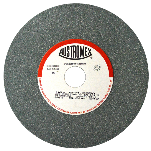 [AU177RAV0248] RUEDA ABRASIVA AUSTROMEX P/ESMERILAR-AFILAR 8" GRANO 100 (248)(H)