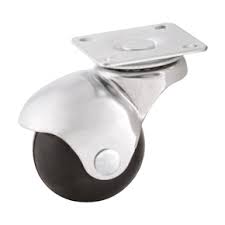 [HANR7030] RODAJA HANDY BOLA DE HULE C/PLACA 1-1/2" CROMO (7030)(E)